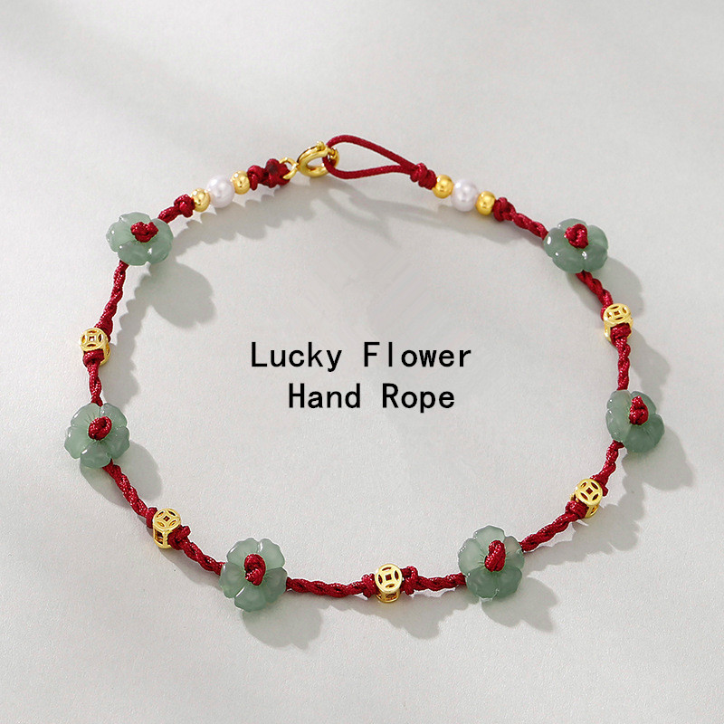 Ethnic Fashion Co In - Mode Hand Gevlochten Armband Geluksbloem Munten