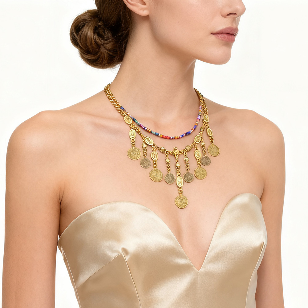 Ethnic Fashion Co In - Hoge kwaliteit vintage munt hanger ketting